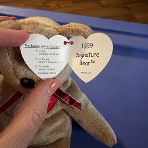 Ty Signature Bear with Red Ribbon